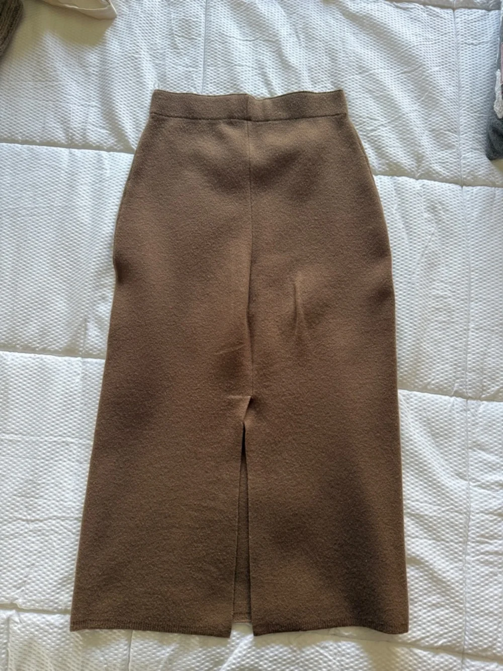 Aritzia Tan Midi Wool Pencil Skirt - Picture 2 of 3
